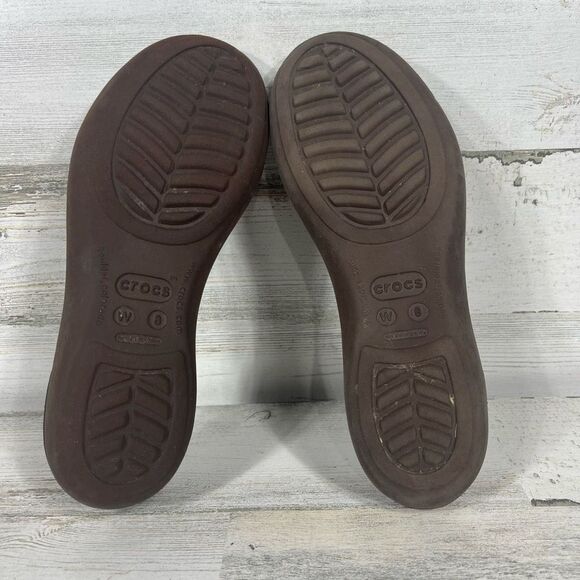 Crocs Womens Olivia Slingback Flats Comfort Ballet‎ Shoes Brown Size 8 - Picture 6 of 7